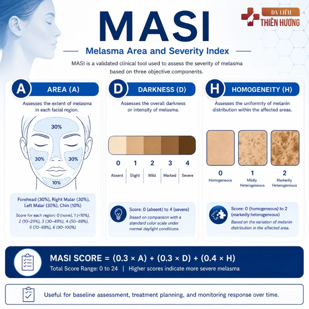 Các Thang Điểm Đánh Giá Nám Da: MASI, mMASI Và aMASI